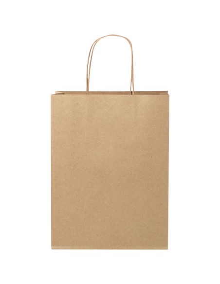 Shopper in carta kraft da 120g/m2 con manici intrecciati - 24 x 9 x 32 cm