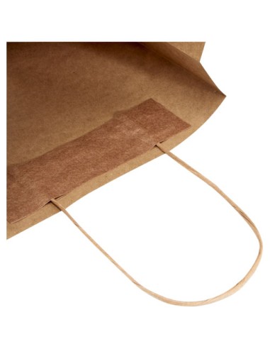 Shopper in carta kraft da 120g/m2 con manici intrecciati - 24 x 9 x 32 cm