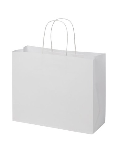 Shopper in carta kraft da 120g/m2 con manici intrecciati - 31 x 12 x 25 cm