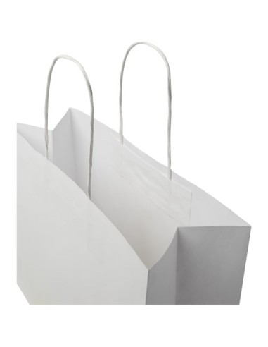 Shopper in carta kraft da 120g/m2 con manici intrecciati - 31 x 12 x 25 cm