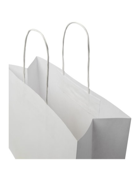 Shopper in carta kraft da 120g/m2 con manici intrecciati - 31 x 12 x 25 cm