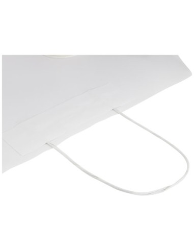 Shopper in carta kraft da 120g/m2 con manici intrecciati - 31 x 12 x 25 cm