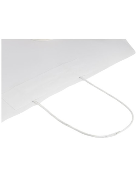 Shopper in carta kraft da 120g/m2 con manici intrecciati - 31 x 12 x 25 cm