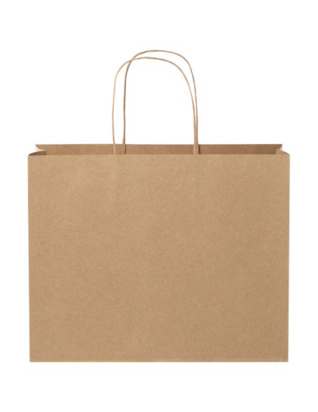 Shopper in carta kraft da 120g/m2 con manici intrecciati - 31 x 12 x 25 cm