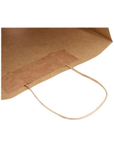 Shopper in carta kraft da 120g/m2 con manici intrecciati - 31 x 12 x 25 cm