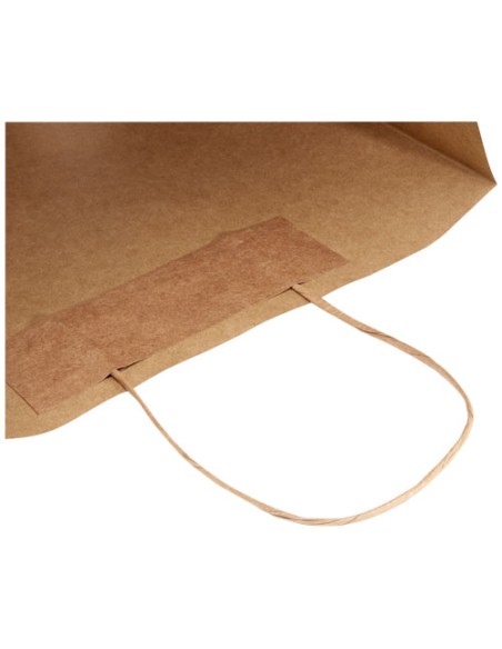 Shopper in carta kraft da 120g/m2 con manici intrecciati - 31 x 12 x 25 cm