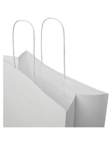 Shopper in carta kraft da 120g/m2 con manici intrecciati - 31 x 12 x 31 cm