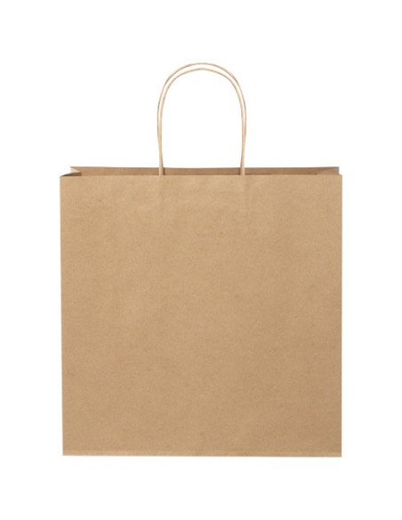 Shopper in carta kraft da 120g/m2 con manici intrecciati - 31 x 12 x 31 cm