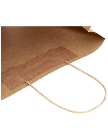 Shopper in carta kraft da 120g/m2 con manici intrecciati - 31 x 12 x 31 cm