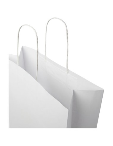 Shopper in carta Kraft da 120g/m2 con manici intrecciati - 31 x 12 x 41 cm