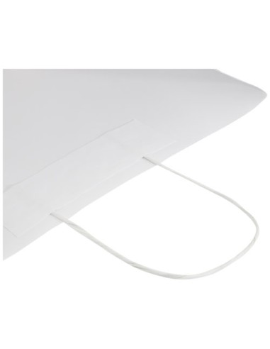 Shopper in carta Kraft da 120g/m2 con manici intrecciati - 31 x 12 x 41 cm