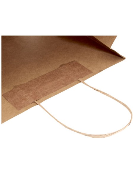 Shopper in carta Kraft da 120g/m2 con manici intrecciati - 31 x 12 x 41 cm