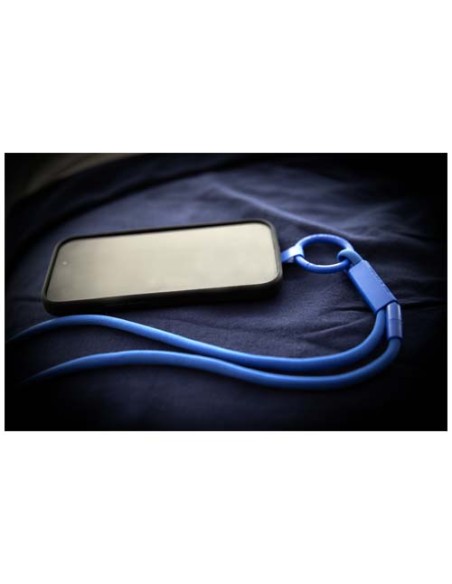 Lanyard con supporto per telefono e tubetto in plastica riciclata Tubyard