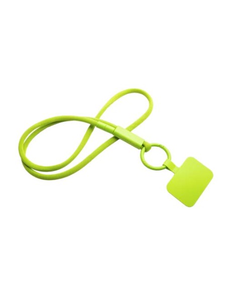 Lanyard con supporto per telefono e tubetto in plastica riciclata Tubyard