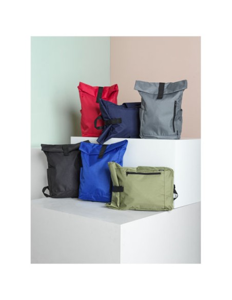 Zaino con chiusura arrotolabile per portatile da 15,6" in PET riciclato certificato GRS Byron 18L