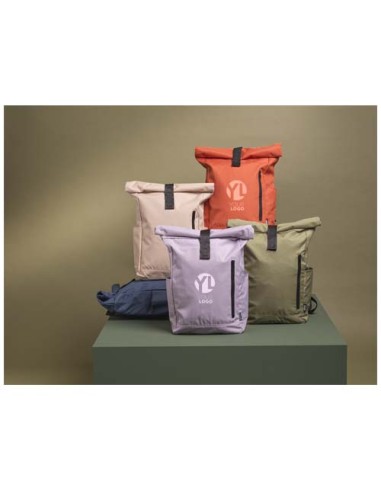 Zaino con chiusura arrotolabile per portatile da 15,6" in PET riciclato certificato GRS Byron 18L