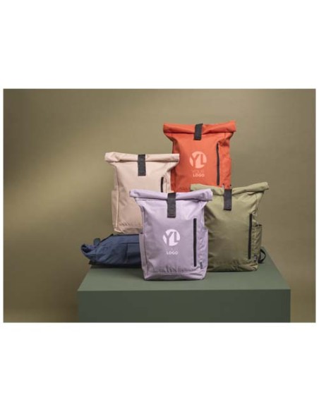 Zaino con chiusura arrotolabile per portatile da 15,6" in PET riciclato certificato GRS Byron 18L