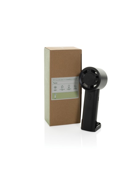 Ventilatore portatile ricarcabile Twist in rPlastica RCS
