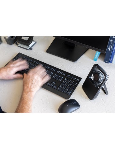 Ventilatore ricaricabile da tavolo Aervina uin rPlastica RCS