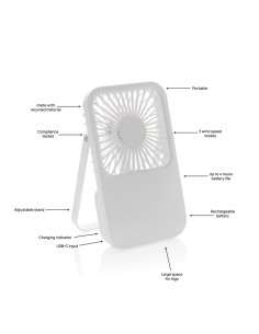 Ventilatore ricaricabile da tavolo Aervina uin rPlastica RCS