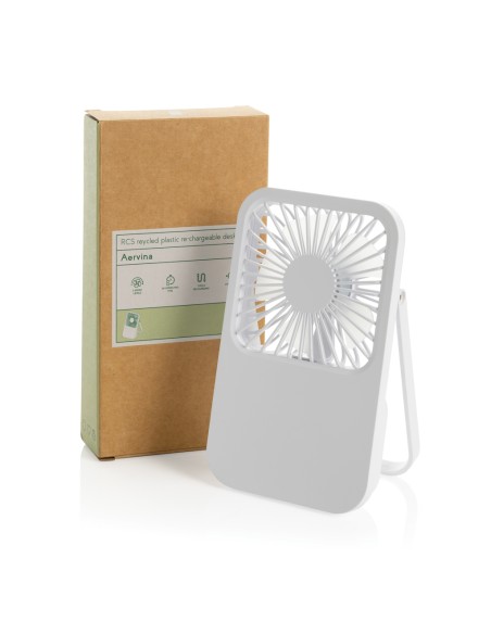 Ventilatore ricaricabile da tavolo Aervina uin rPlastica RCS