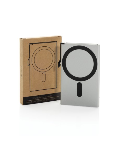 Porta carte magnetico RFID in alluminio per smartphone
