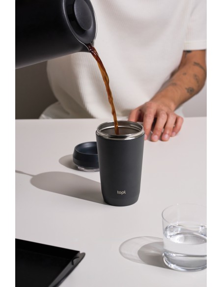 Bicchiere Topl in rAcciaio con tappo 360 brevettato 354ml