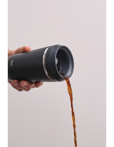 Bicchiere Topl in rAcciaio con tappo 360 brevettato 354ml