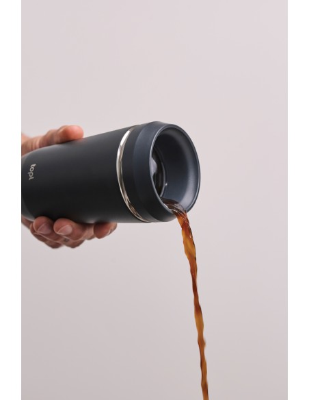 Bicchiere Topl in rAcciaio con tappo 360 brevettato 354ml