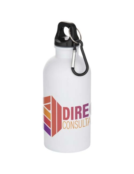 Borraccia da 400 ml in acciaio inossidabile certificato RCS a parete singola adatta per stampa a sublimazione con moschettone