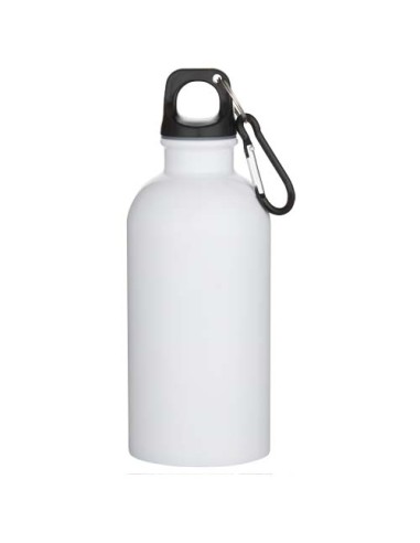 Borraccia da 400 ml in acciaio inossidabile certificato RCS a parete singola adatta per stampa a sublimazione con moschettone