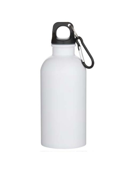 Borraccia da 400 ml in acciaio inossidabile certificato RCS a parete singola adatta per stampa a sublimazione con moschettone