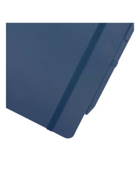 Blocco note formato A5 con copertina rigida in plastica recuperata in prossimità degli oceani e penna a sfera Thalaasa (inchi