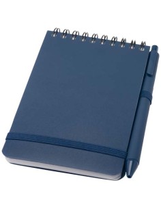 Blocco note formato A6 con copertina rigida in plastica recuperata in prossimità degli oceani e penna a sfera Thalaasa (inchi