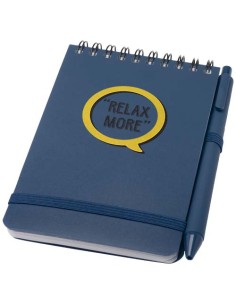 Blocco note formato A6 con copertina rigida in plastica recuperata in prossimità degli oceani e penna a sfera Thalaasa (inchi