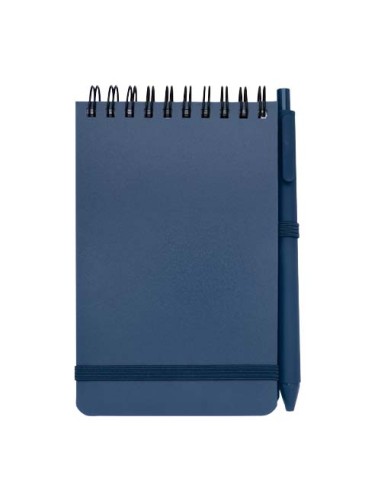 Blocco note formato A6 con copertina rigida in plastica recuperata in prossimità degli oceani e penna a sfera Thalaasa (inchi