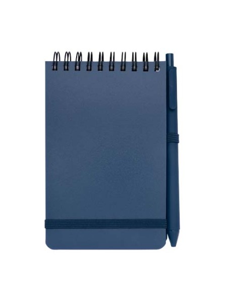 Blocco note formato A6 con copertina rigida in plastica recuperata in prossimità degli oceani e penna a sfera Thalaasa (inchi