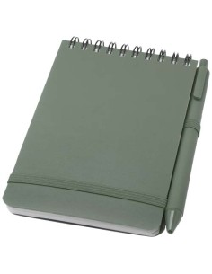 Blocco note formato A6 con copertina rigida in plastica recuperata in prossimità degli oceani e penna a sfera Thalaasa (inchi