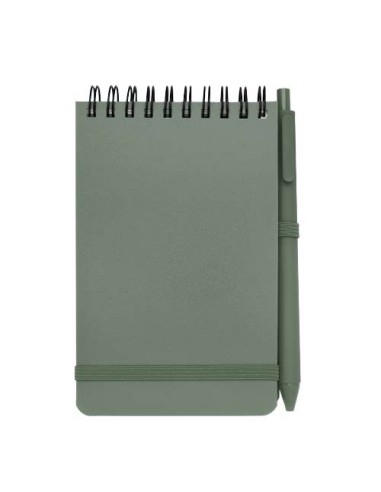 Blocco note formato A6 con copertina rigida in plastica recuperata in prossimità degli oceani e penna a sfera Thalaasa (inchi
