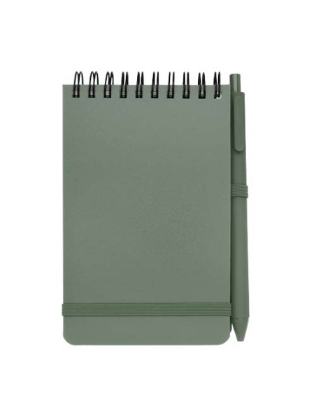Blocco note formato A6 con copertina rigida in plastica recuperata in prossimità degli oceani e penna a sfera Thalaasa (inchi