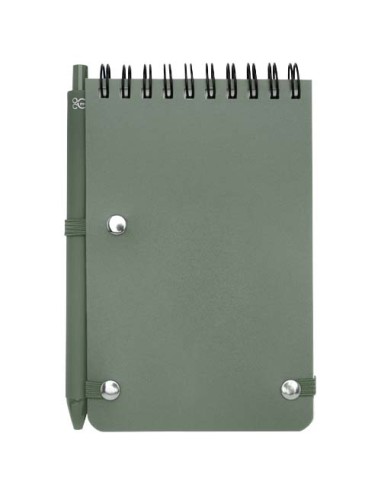 Blocco note formato A6 con copertina rigida in plastica recuperata in prossimità degli oceani e penna a sfera Thalaasa (inchi