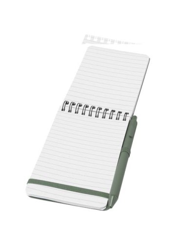 Blocco note formato A6 con copertina rigida in plastica recuperata in prossimità degli oceani e penna a sfera Thalaasa (inchi