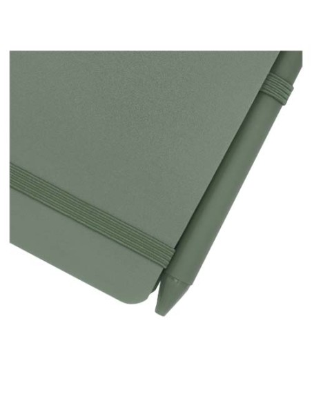 Blocco note formato A6 con copertina rigida in plastica recuperata in prossimità degli oceani e penna a sfera Thalaasa (inchi