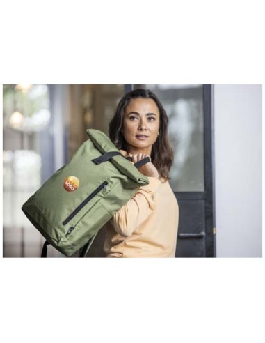 Zaino con chiusura arrotolabile per portatile da 15,6" in PET riciclato certificato GRS Byron 18L