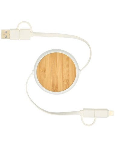 Cavo retrattile 5 in 1 in plastica riciclata da 100 cm per la sincronizzazione dei dati e la ricarica rapida da 45 W con dett