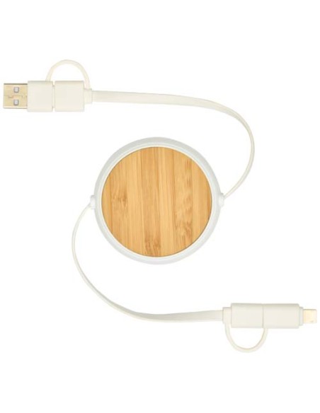 Cavo retrattile 5 in 1 in plastica riciclata da 100 cm per la sincronizzazione dei dati e la ricarica rapida da 45 W con dett