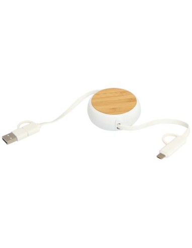 Cavo retrattile 5 in 1 in plastica riciclata da 100 cm per la sincronizzazione dei dati e la ricarica rapida da 45 W con dett