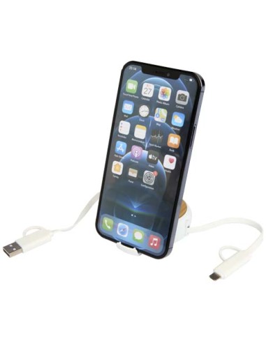 Cavo retrattile 5 in 1 in plastica riciclata da 100 cm per la sincronizzazione dei dati e la ricarica rapida da 45 W con dett