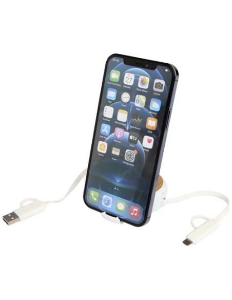 Cavo retrattile 5 in 1 in plastica riciclata da 100 cm per la sincronizzazione dei dati e la ricarica rapida da 45 W con dett