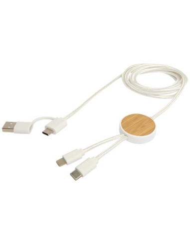 Cavo 5-in-1 in plastica riciclata da 150 cm per la sincronizzazione dei dati e la ricarica rapida da 27 W con dettagli in bam